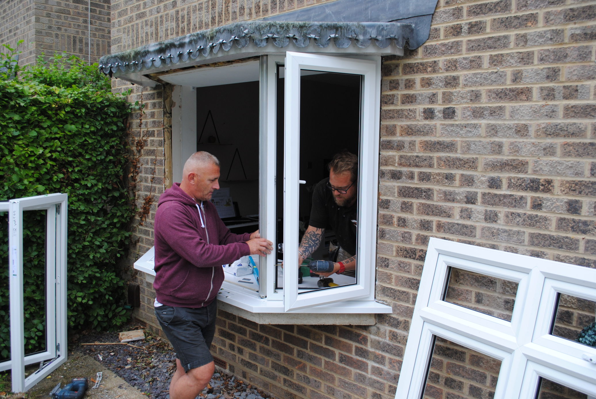 DURING Casement & Bay Window Installation Chandlers Ford